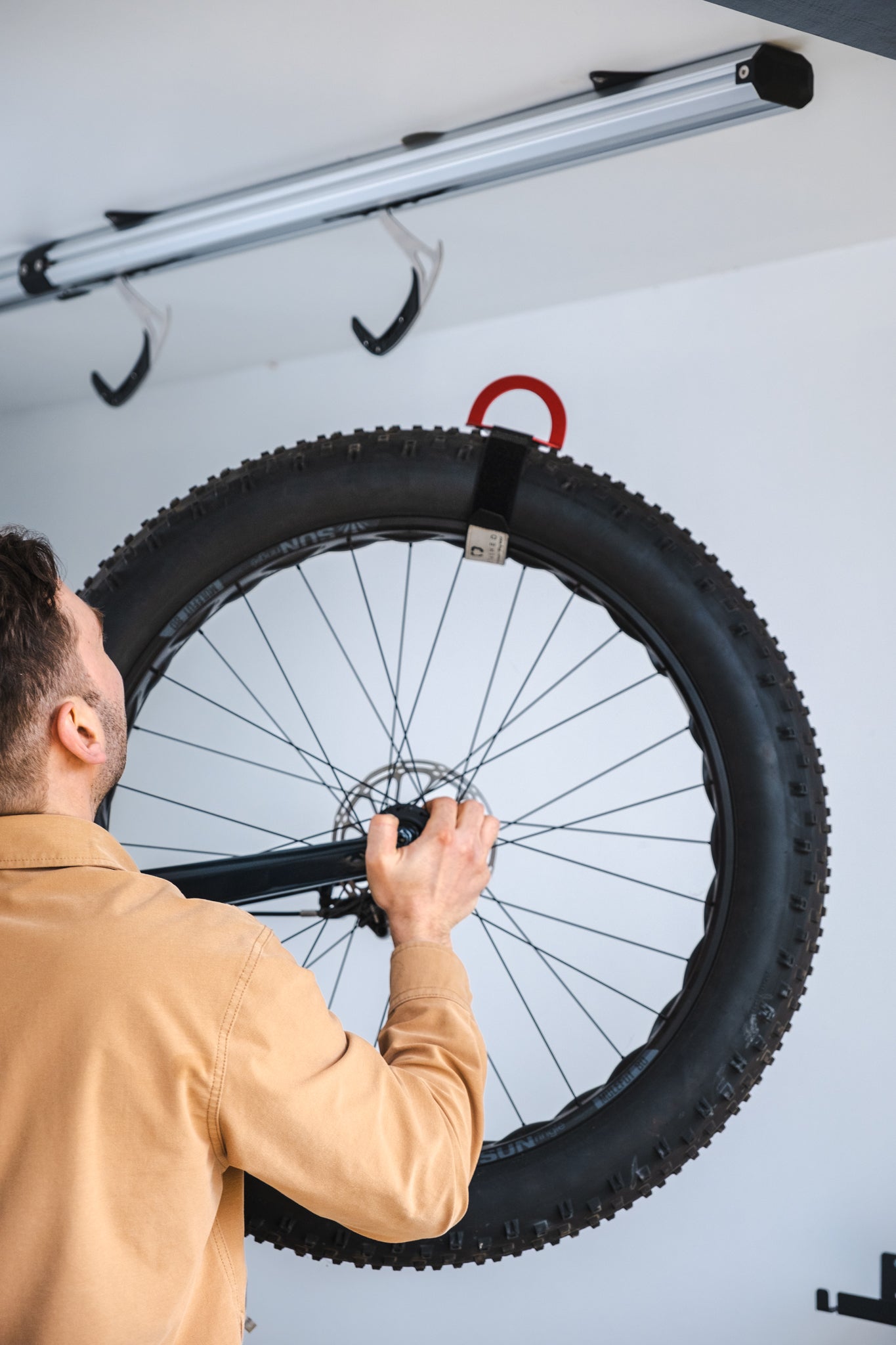 our hooks are a great way to hang your bikes without damaging them